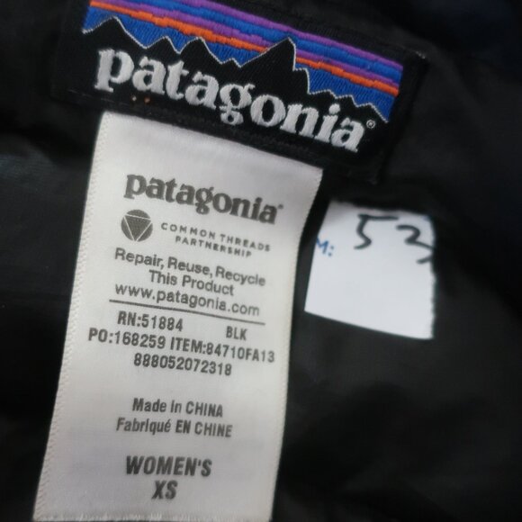 Womens Patagonia Black Hooded Goose Down Puffer Jacket Size XS - Picture 12 of 13